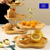 Bamboo & Wood Tiered Snack Tray