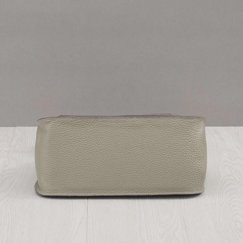 Leder Platinum Lock Tasche - Rindsleder mit Lychee-Narbenmuster Schulter- & Messenger-Stil