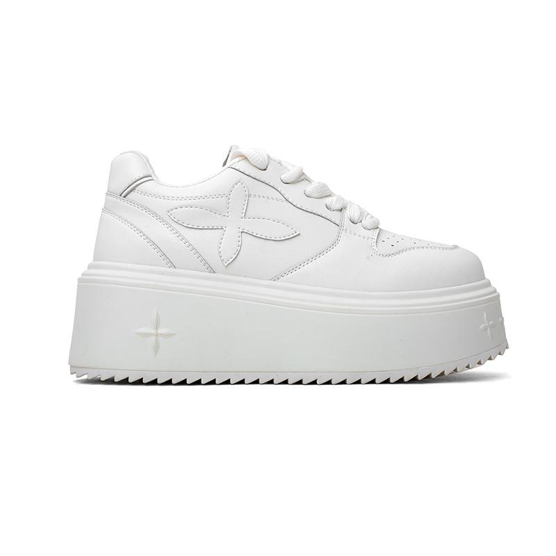 

Cowhide version~ thick-soled heightening leather little white shoes for women 2025 spring and summer new versatile casual sports board shoes for women 34