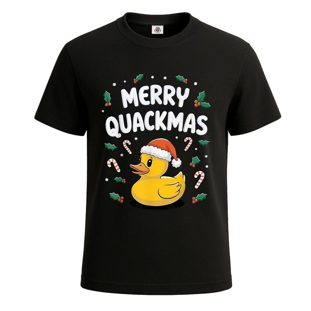 

Merry Quackmas Christmas Rubber Duck Xmas Bella Canvas Men#039;s Tshirt Joke Tee Top Unisex T-Shirt XL
