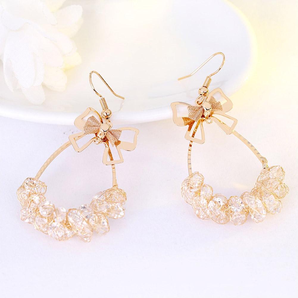 Fashion Elegant Pendant Long Alloy Woman Earring Jewelry(Golden CHB 595)