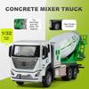 1:32 Scale Concrete Mixer Trucks Toys Models Cars Wheel Pull Back Miniature Model Container Transport Vehicles Educational Toys