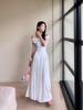 Plus Size Autumn White Pleated Midi Skirt for Women
