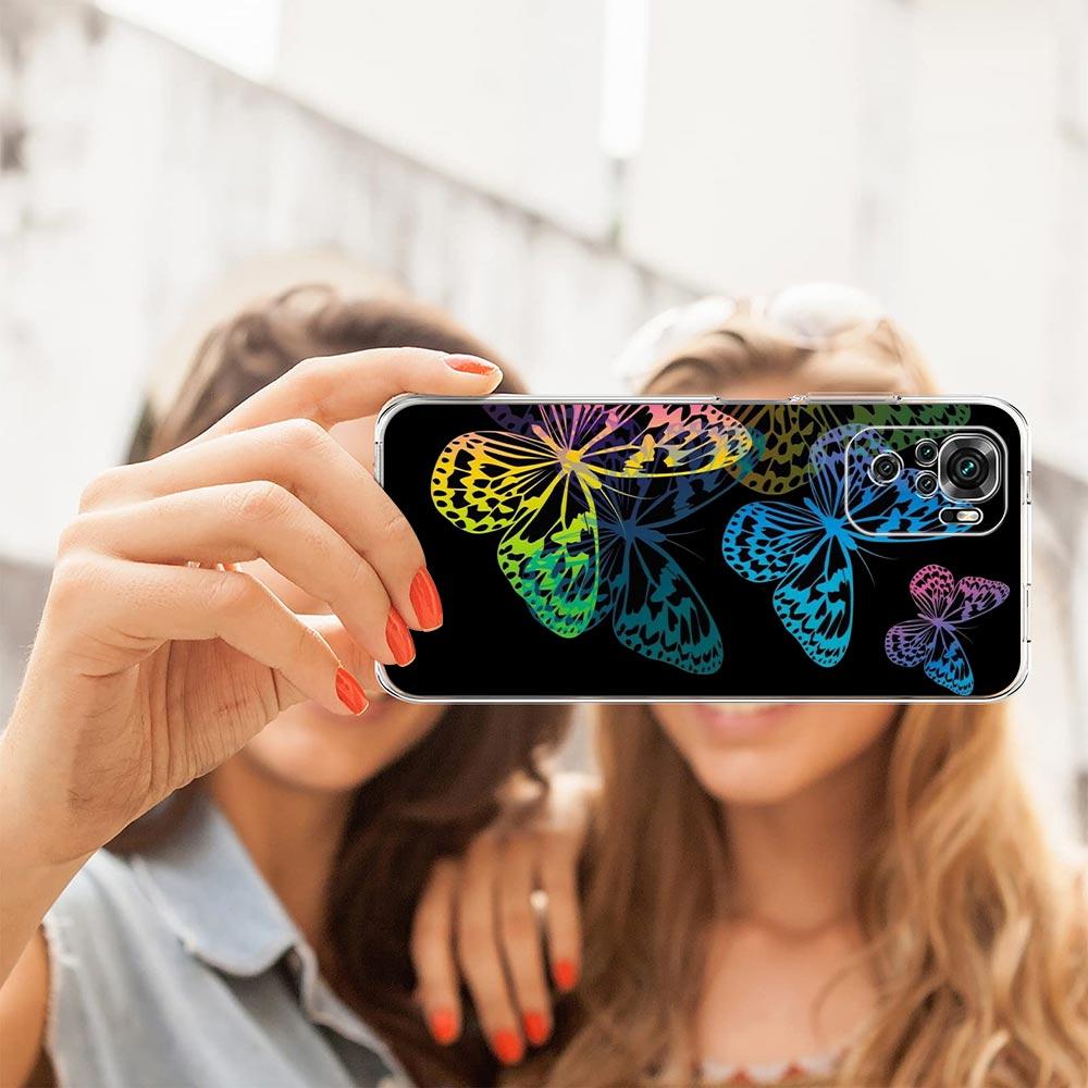 Clear Soft Phone Case For Xiaomi Redmi Note 12 11 9S 9 8 10 Pro+ 7 8T 9C 9A 8A K40 Gaming Cover Dragon Flower Grass Line Art