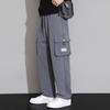 Trendy Men's Multi-Pocket Straight-Leg Work Pants - Velvet, Loose Fit, Ideal for Autumn/Winter Casual Wear