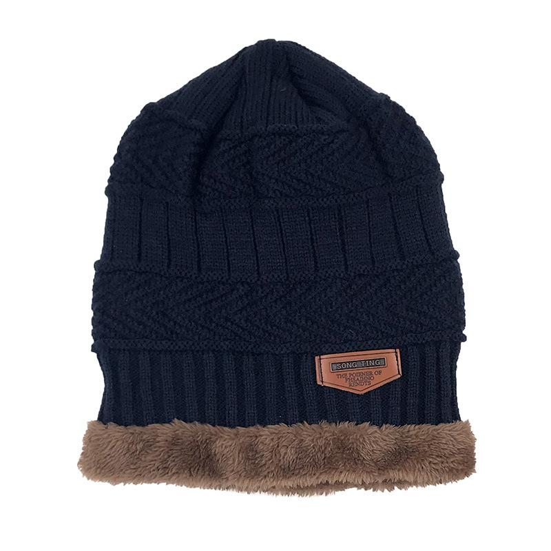 Adult Winter Wool Hat, Men'S Velvet Knitted Hat, Women'S Pullover Scarf, Two-Piece Hat Scarf