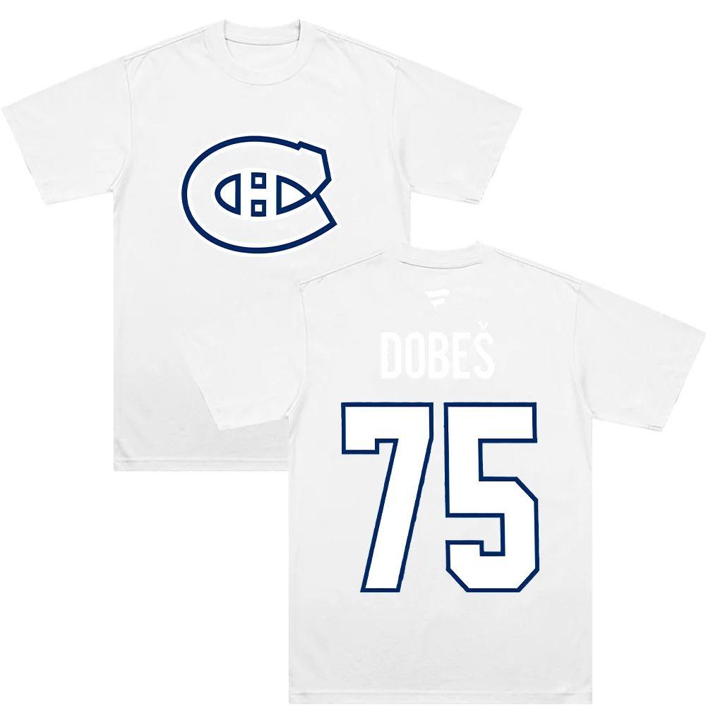 Jakub Dobes Montreal Canadiens Fanatics T Shirts Montreal Canadiens Name & Number Tops Fahsion Women Men High Quality Tee L