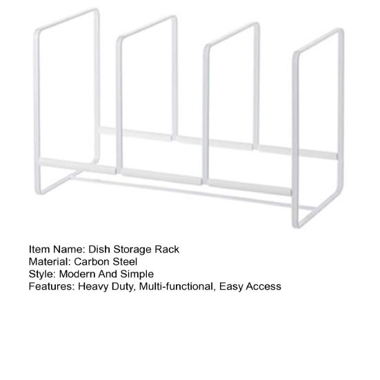 Kitchen Countertop Dish Storage Rack Heavy Duty Carbon Steel Plate Pan Pot Lid Drying Rack Multifunctional Vinyl Record Organizer Holder