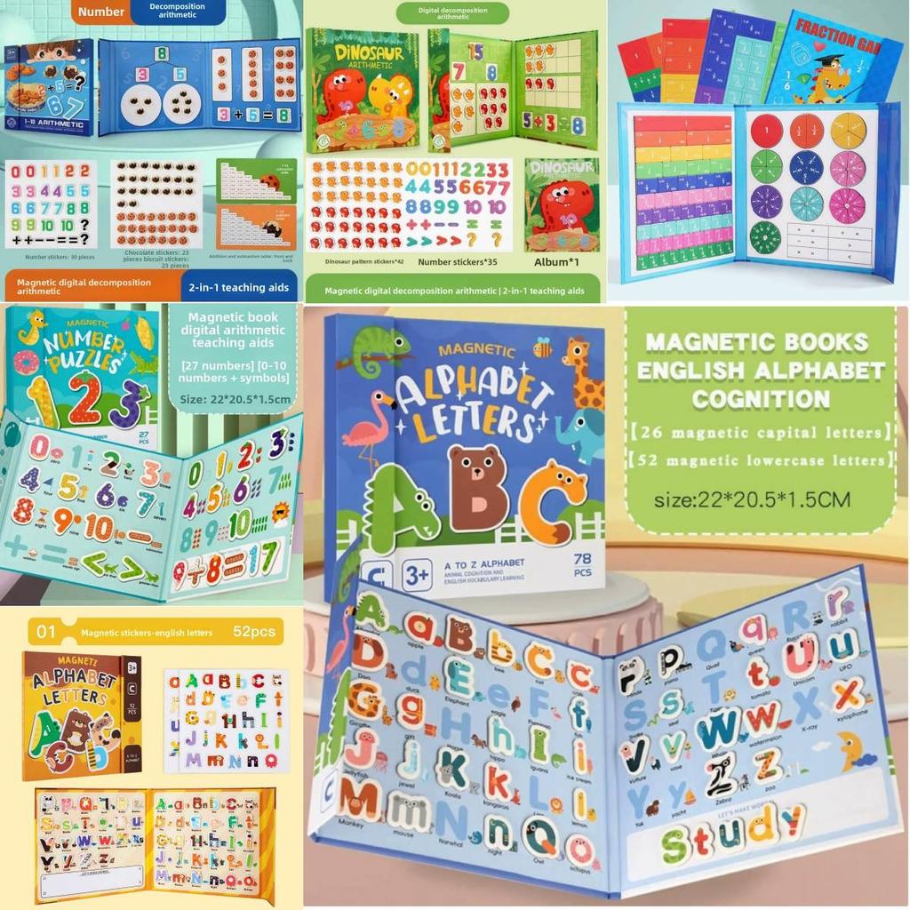 Wooden Magnetic Fraction Board Educational Toy For Third Grade Math Learning