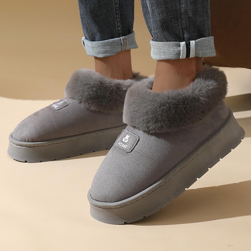 Women's Winter Slippers Platform Mini Boots Short Ankle Boots Fur Fleece Lined Sneakers House Shoes Warm Anti-Slip Outdoor Indoor Snow Boots for Women