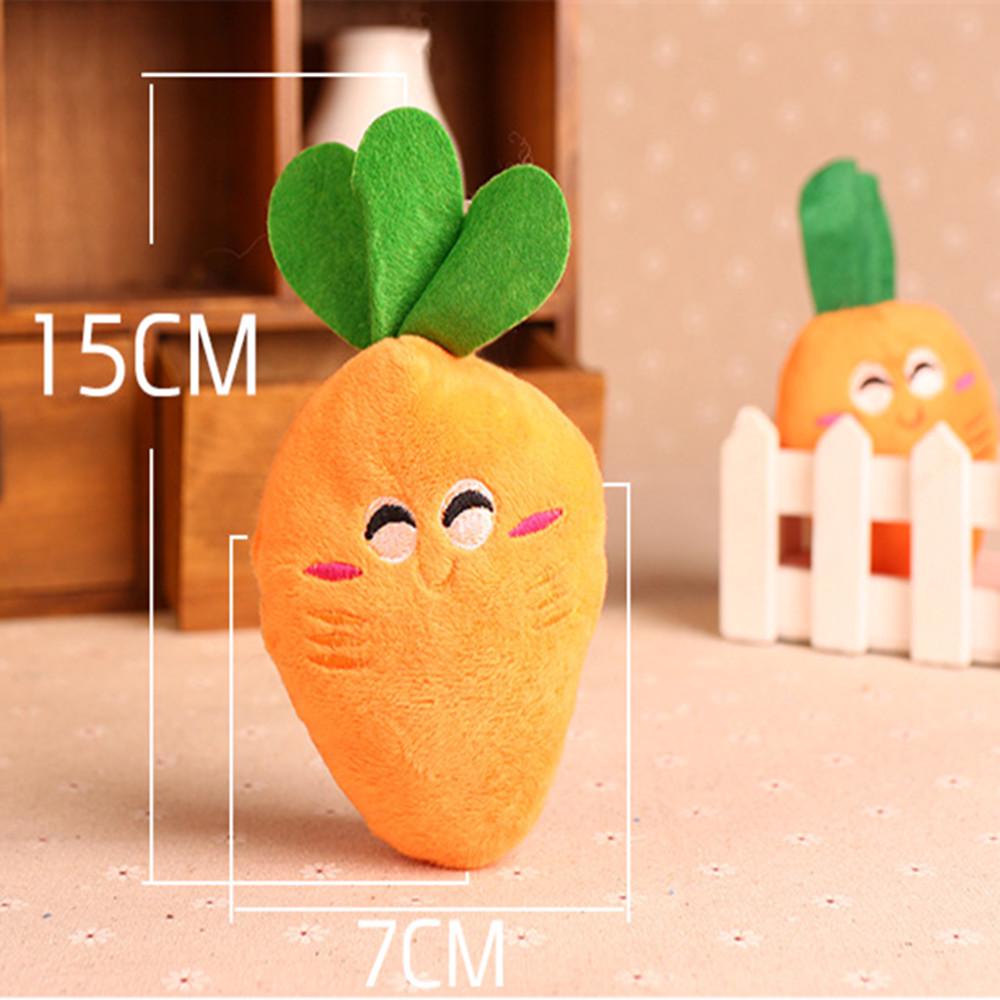 3pcs Pet Dog Squeaky Carrot Plush Toys Stuffed Soft Dog Cat Chew Interactive Toys for Dogs Cats Teeth Cleaning Pet Supplies