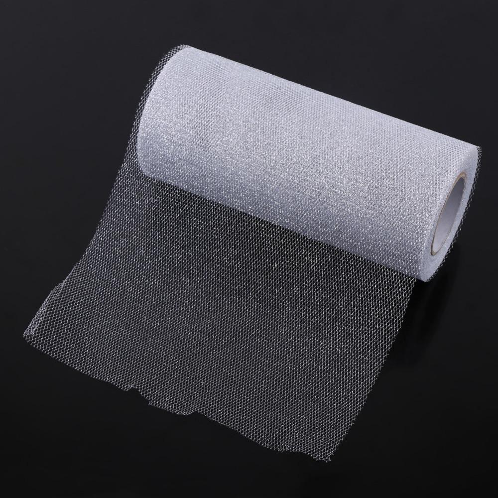 

1pcs 6 Inch Wide Glitter Tulle Roll 25 Yards Long Fabric Tulle Ribbon DIY Craft серебряный