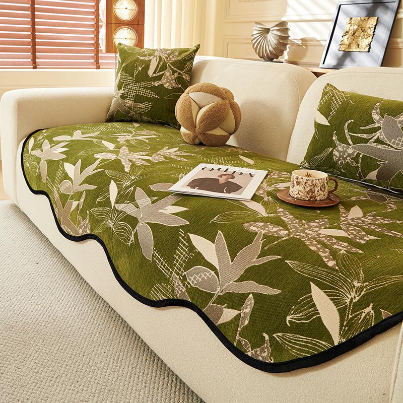 Special-shaped sofa cushion Straight row leather sofa seat cushion Fixed non-slip Irregular one-piece sofa cover universal in all seasons