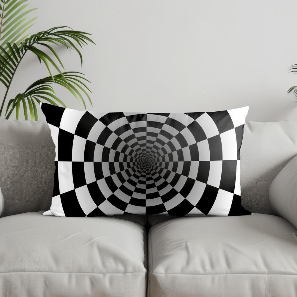 Home Decor Optical Illusion Pattern Pillowcase Suitable For Sofa Bedroom Car Pillow Cover Cushion Rectangular Back Cushion