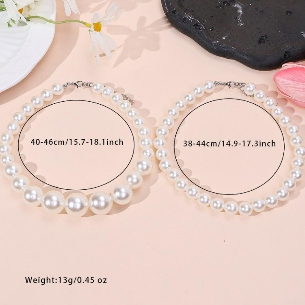 Double Row Choker Necklace Elegant Design Clavicle Chain New Pearl Beaded Necklace  Jewelry