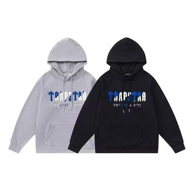 Trapstar Unisex Niebiesko-Biała Bluza z Kapturem Haftowana Ręcznikowa - Swobodny Styl dla Pary