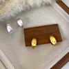 Minimalist Brushed Concave Earrings Female Retro Versatile Senior Sense Personality Simple Temperament Commuter Earrings Female Office Casual Daily