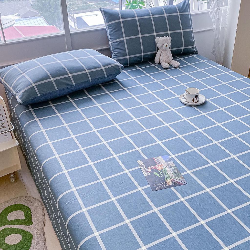 Pure Cotton Three-Piece Bed Sheet Set - Coarse Cloth, Fitted, Suitable for Dorms and Babies