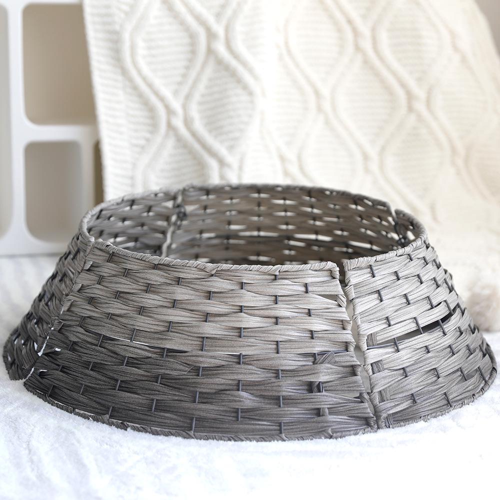 Hand-Woven Christmas Tree Skirt Basket Ornament 