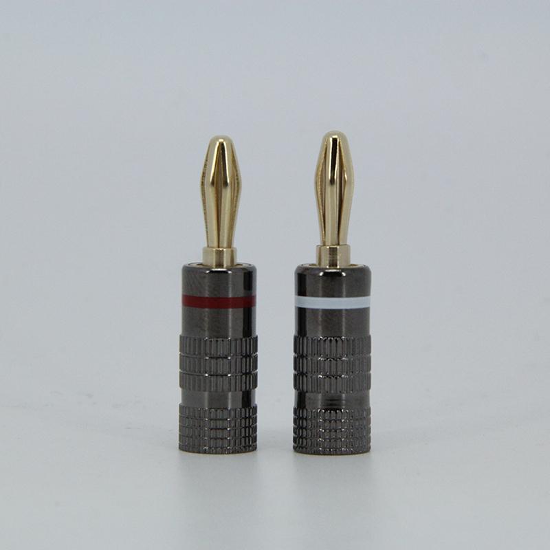 1 pair/ 2 pair 4MM Banana Jack Plug adapter Straight Pre Amplifier Gold Plated Connector solder free Audio Speaker 1pair