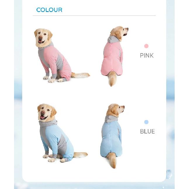 Summer Cooling Dog Clothes for Large Dogs Hooded UV Blocking Instant-Cooling Dog Shirt Soft Quick Drying Jumpsuit for Big Dogs