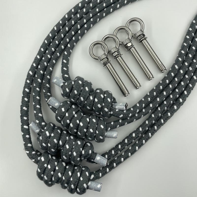 Professionellt Iyengar Väggrep Set: Anti-Gravity Yoga Hjälpmedel med Ren Bomullssnodd för Luftakrobatik