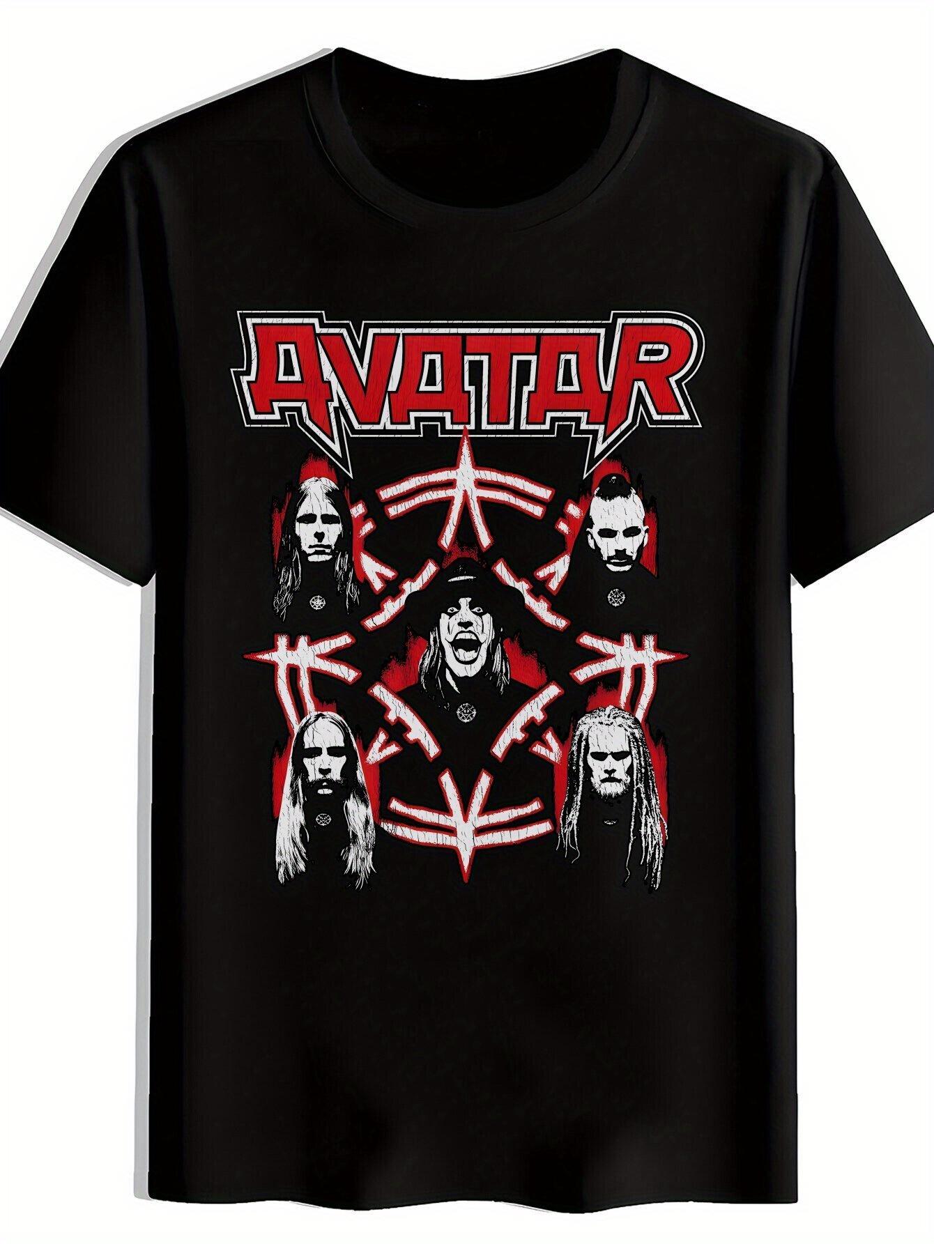 Korn Band Retro Rock Print T-shirt - Black Short Sleeve Crew Neck XXXL