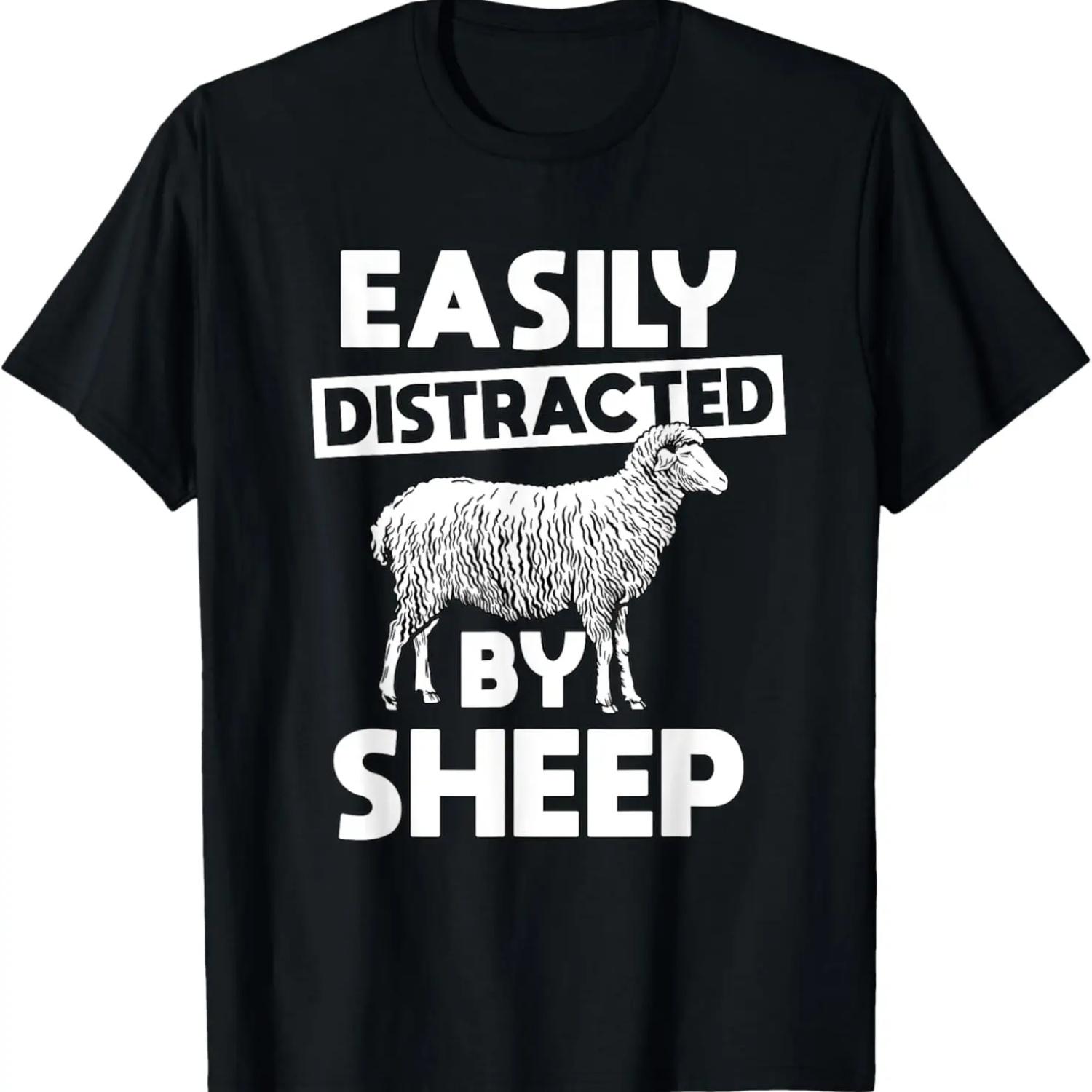 Sheep Quote Shepherd Easily Distracted By Sheep T-Shirt S чёрный