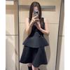 Deconstructed Hepburn Style Little Black Dress with Sleeveless Top - 2025 Spring Women's Slim Skirt