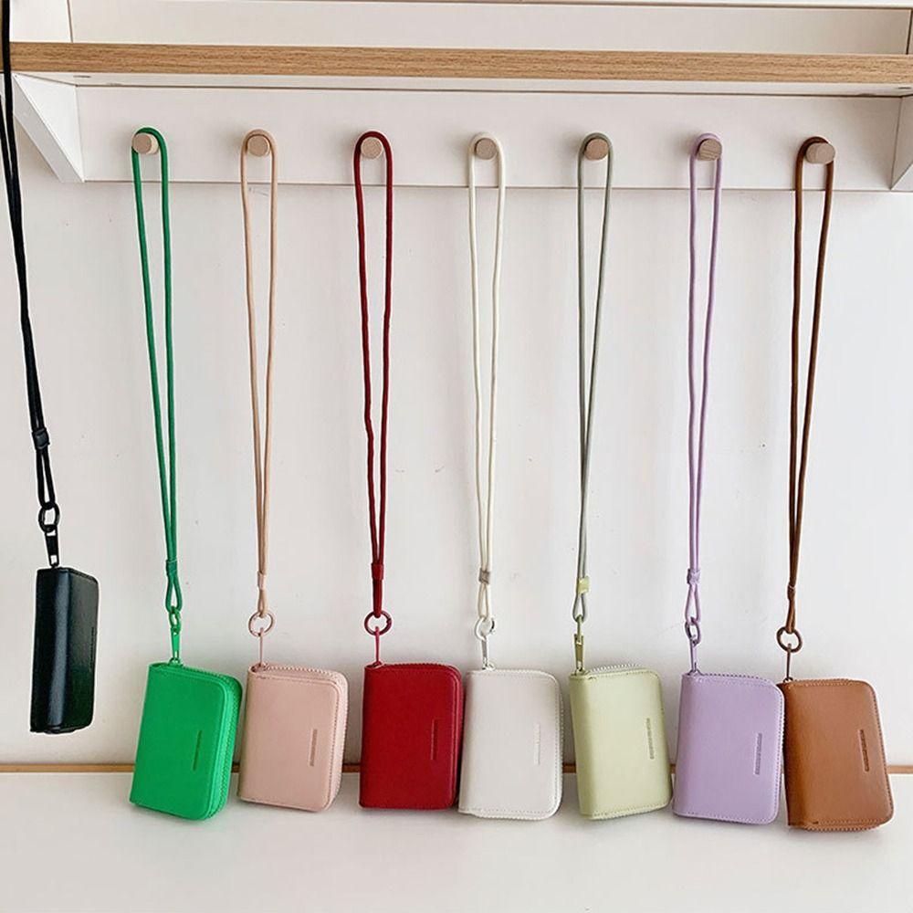 

Men Women Short Wallet Pu Leather Student Purse Fashion Neck Wallet Card Pocket Style 8