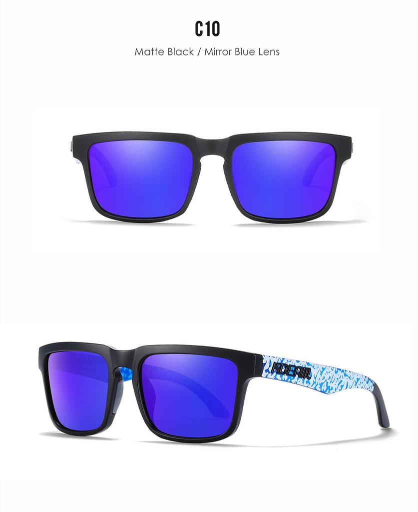 KDEAM Brand Men Square Polarized Sunglasses Colorful Design Cool Fashion Women Shades Summer Sun Glasses Mirrored Coating Lens