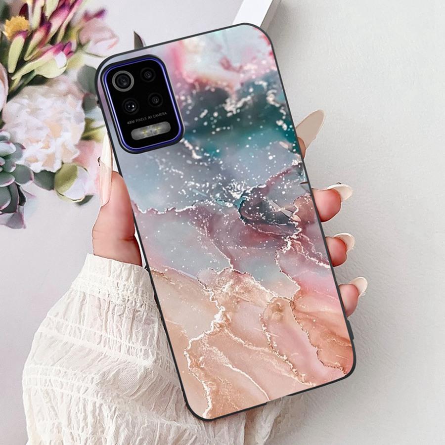 For LG K52 K62 2020 Case Silicone Soft Back Cover For LGK52 K 62 2020 Fashion flower Phone Case Shockproof Protective Bumper