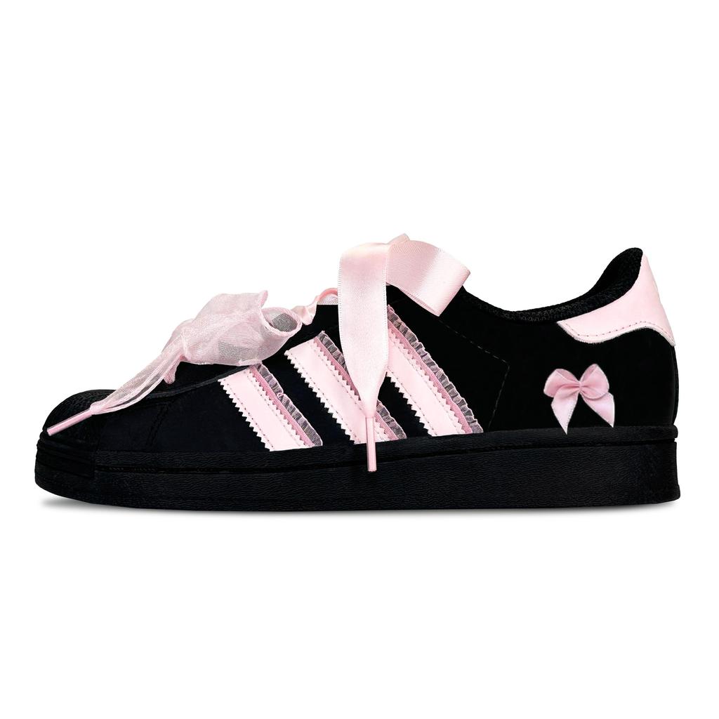 adidas Originals Superstar 2 Pink Ballet, Shimmery Cat Waterproof And Wear Resistant Low Top Skateboard Shoes Women's JH9977(Team79-S-BOX)