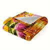 Soft & Cozy Flannel Flamingo Print Throw Blanket - Versatile for Napping, Sofa Lounging