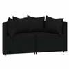 VidaXL Garden Corner Sofas and Cushions 2pcs Black Wicker, Sofa, Garden Sofa, Sectional Corner Sofa, 319790