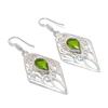 Natural Peridot Gemstone Handmade 925 Sterling Silver Jewelry Earring 2.36" AE-11890