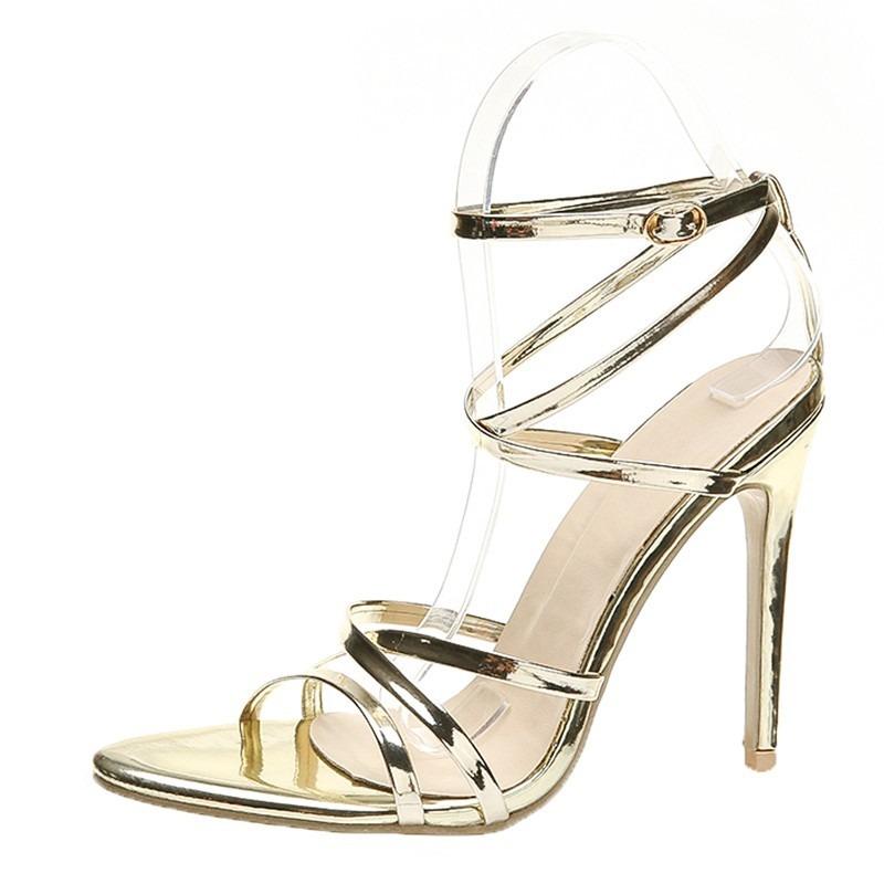 Sexy Women High Heel 8CM Fine Heel Thin Band Sandals Pointed Tip Summer Street Citywalk Casual Sandals Party Shoes Zapatos Mujer