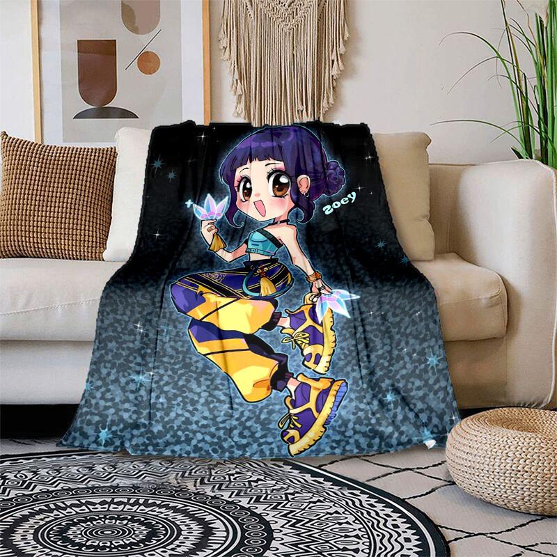 1pc Purple and Yellow Fantasy WarriorCartoon Blanket,Portable Throw for Travel , All-Season Cozy Blanket,Ideal Gift for Christmas, BirthdaysPB019 100x150cm
