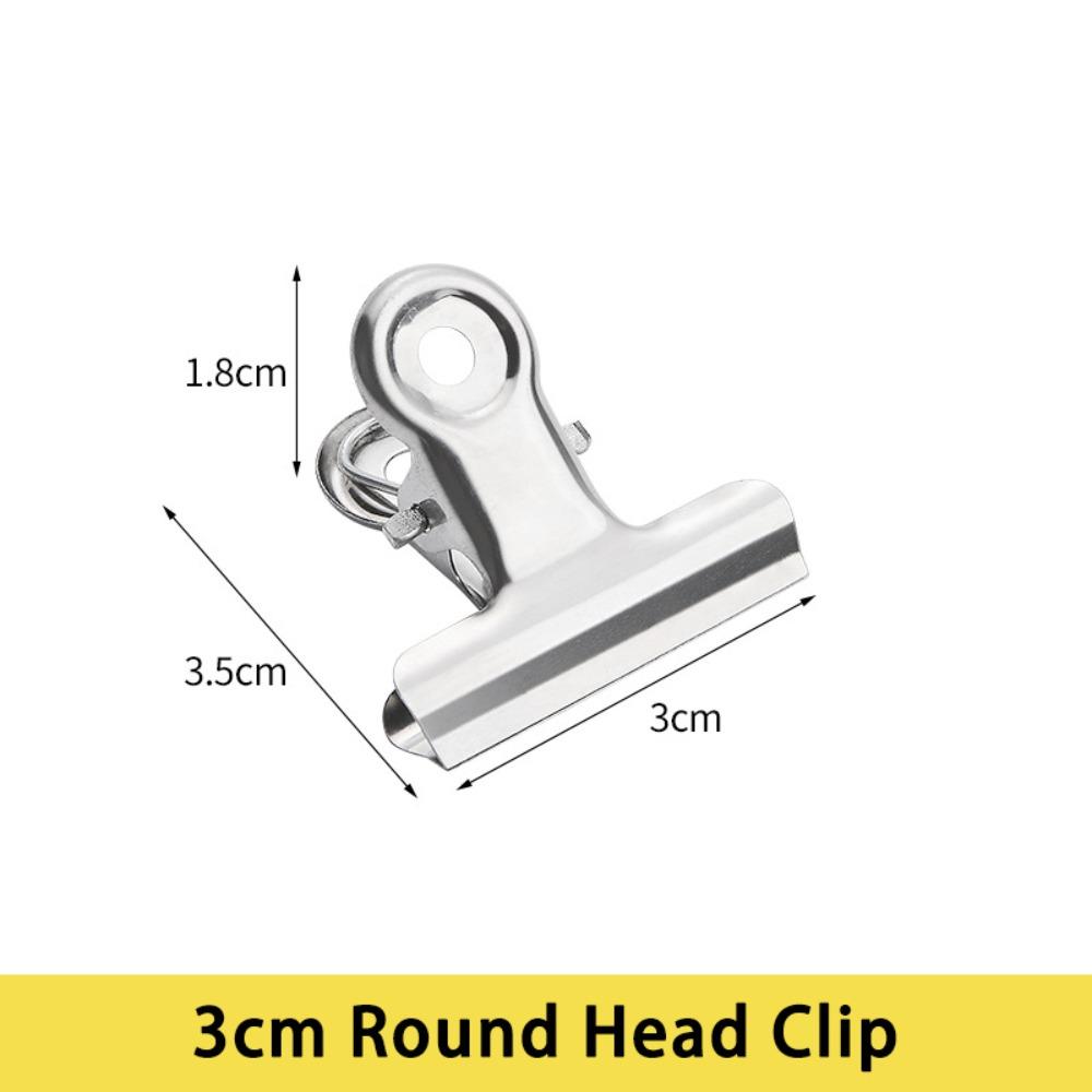 

Simple Stainless Steel Metal Binder Clips Multi-size Round/Flat/Mountain Head Ticket Bill Clamp Paper Clips Students