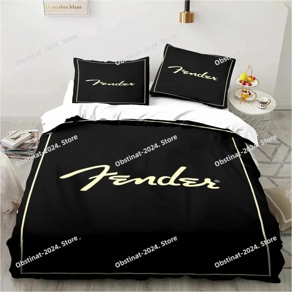Fender Music Twin Bedding Guitar Set Bedding Set Print With Pillowcase Bed Duvet Cover Soft Single Double Queen Super King Size