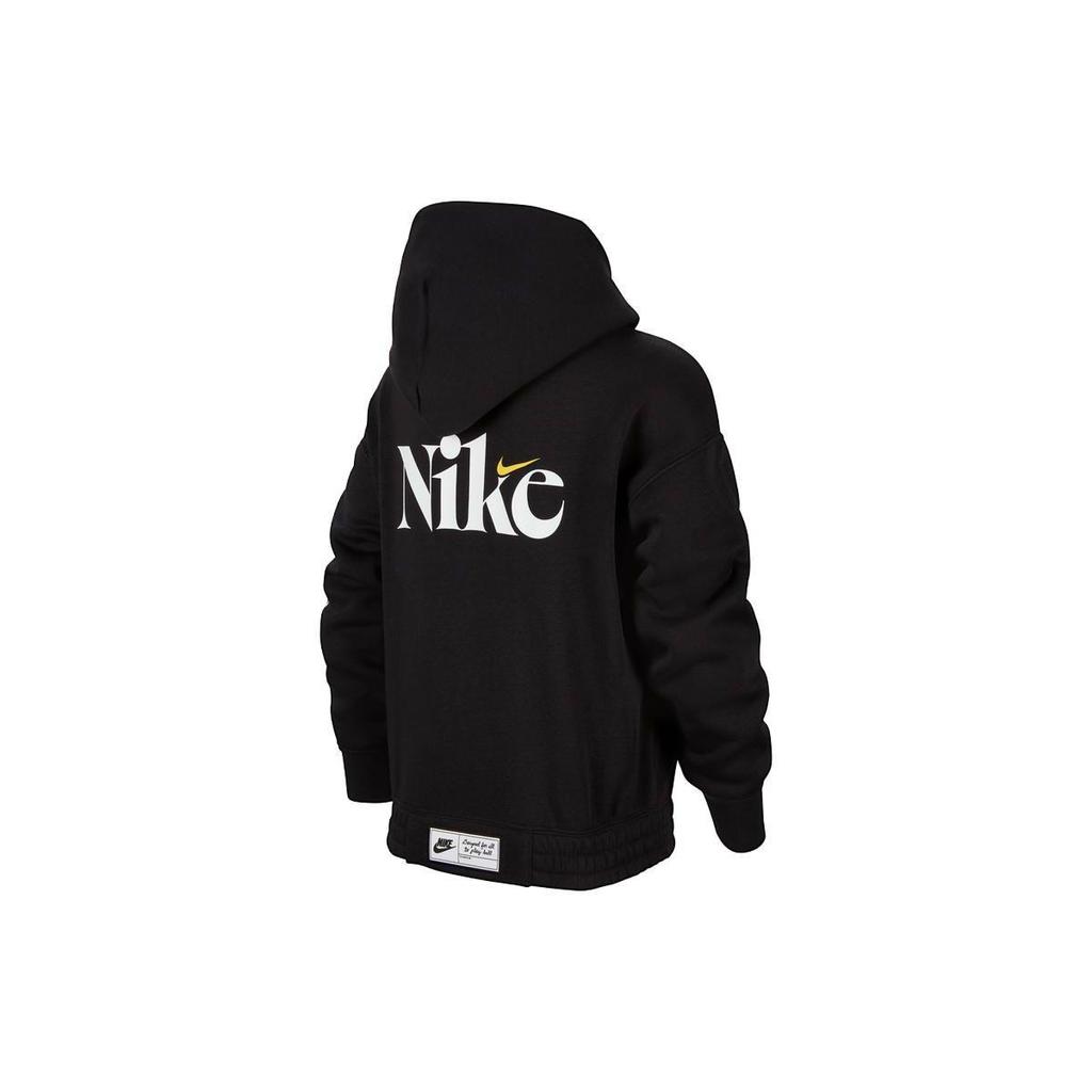 Nike Sportswear Hooded Jacket Black White Big Kids' (GS) Full Zip FV8447-010