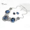 Women Metal Simple Geometric Shape Necklace and Earrings Vintage Jewelry Set