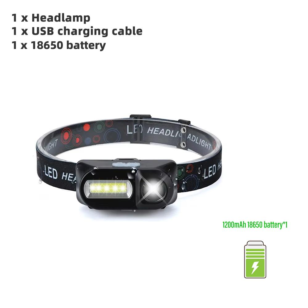 Fishing LED Headlamp Camping Light Portable Mini XPE COB USB Head Lamp Fishing Headlight Flashlight Torch Use 18650