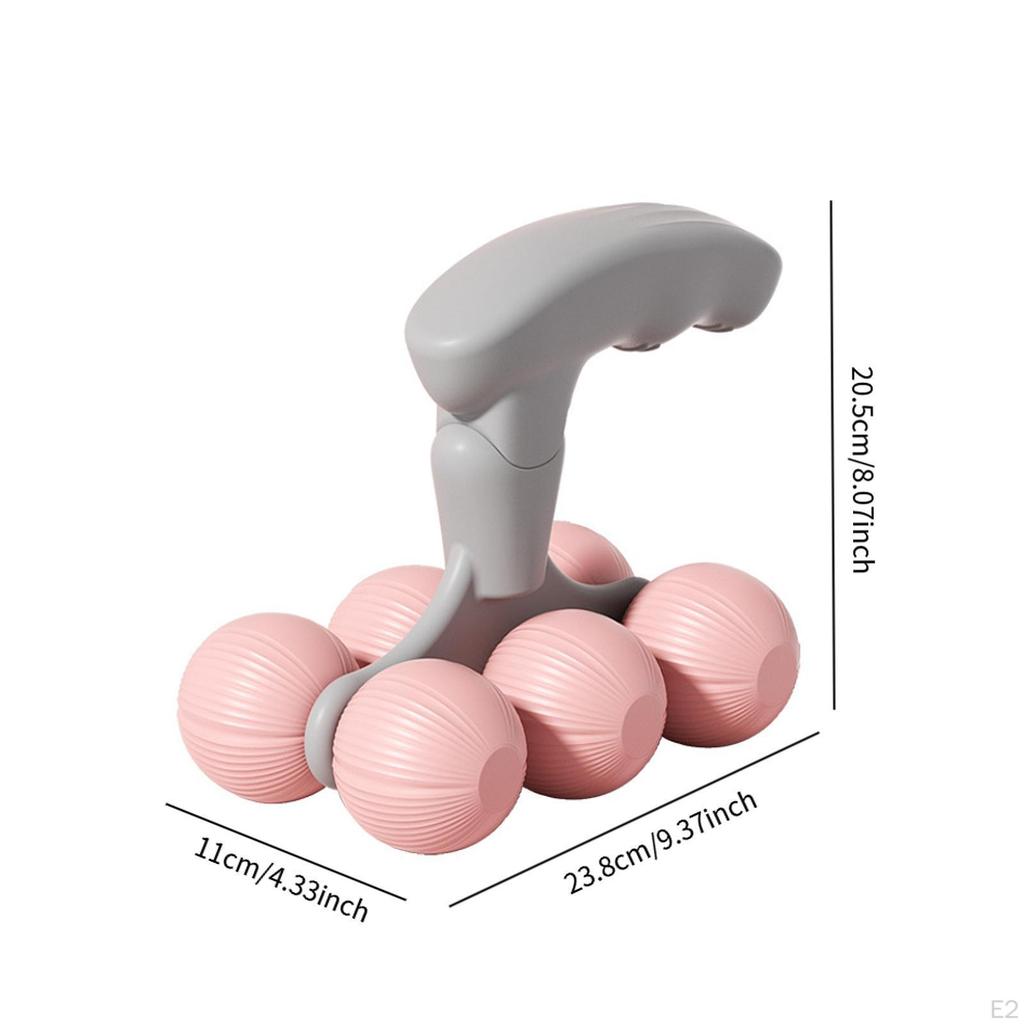 6 Wheel Massage Roller, Degree Compact Multifunctional Manual Tool, Body Roller for Waist,