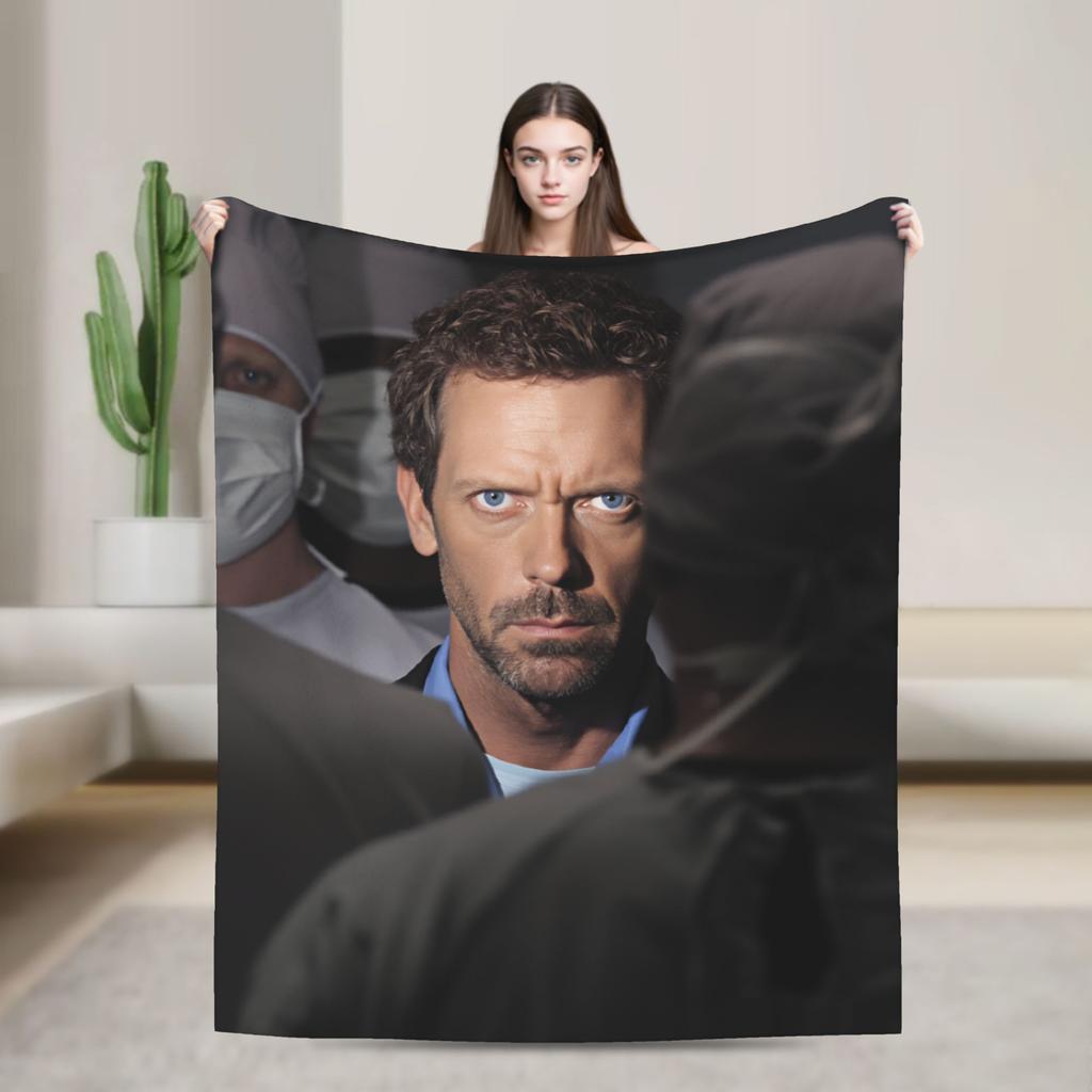 Doctor House Blanket Soft Fluffy Plush Throw Blanket For Students Couch Chair Sofa Bed Flannel Bedspread Bed Cover