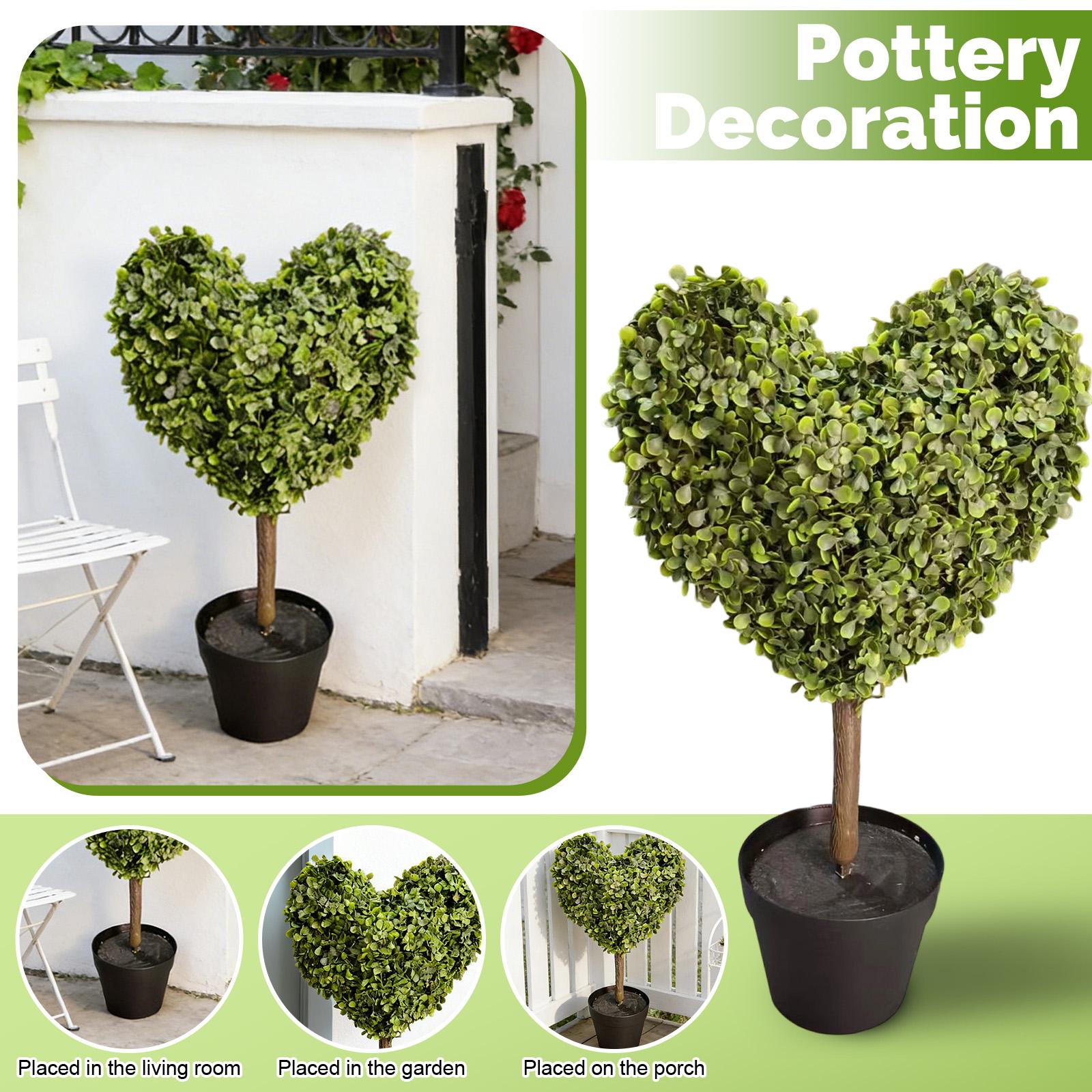 

Heart Shape Plants, Artificial, Suitable For Easter Porch Decoration Outdoor Indoor One Size зелений