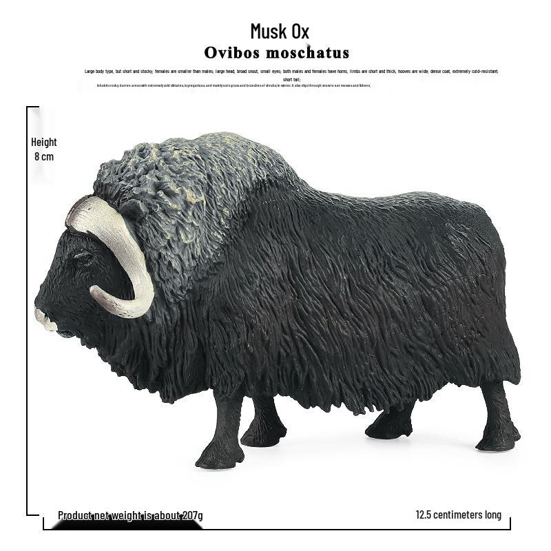 Pediatric Musk Ox Model: Educational Arctic Animal Simulation Toy Ornament