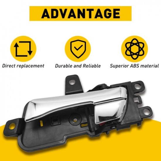 Interior Door Handle For Hyundai 2011-2015 Sonata Front Or Rear Driver Chrome