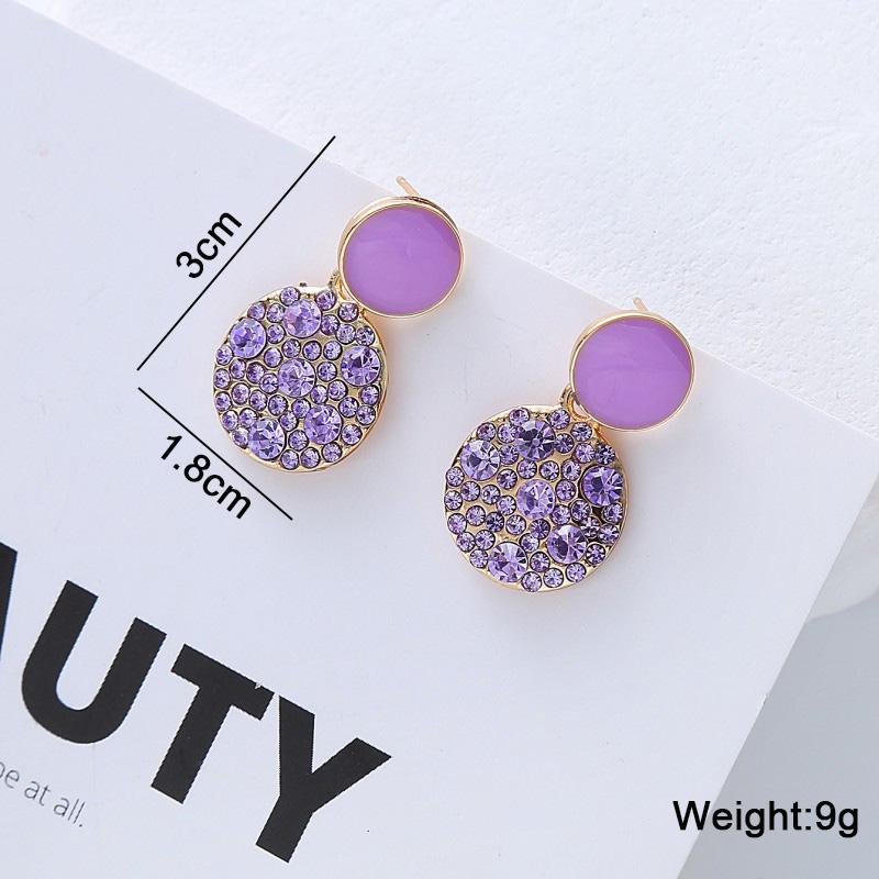 Purple Color Women Dangle Earrings Small Round Unusual Earrings Fashion Flower Butterfly Hanging Earrings Pendientes Mujer