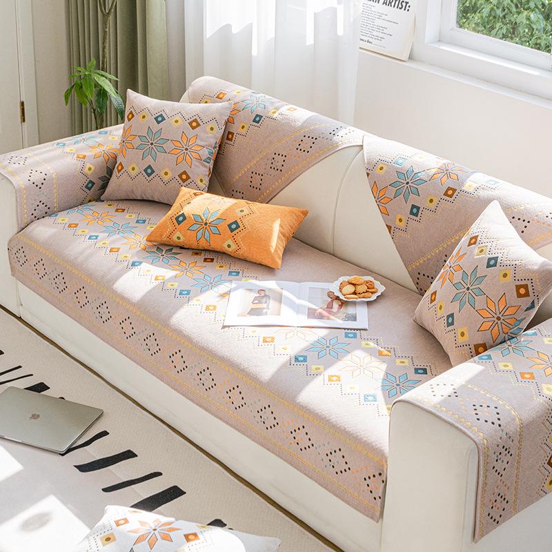 Nordic Bohemian Chenille Sofa Cover - Non-slip, Universal, Minimalist Design for All Seasons